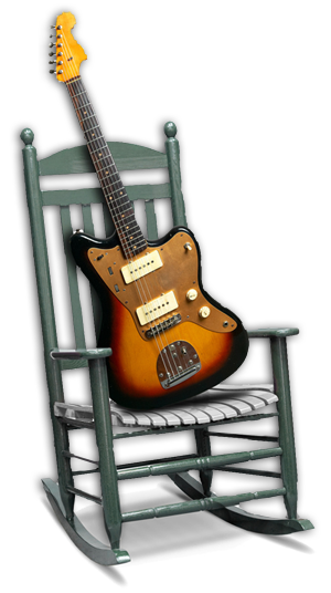 guitar on chair